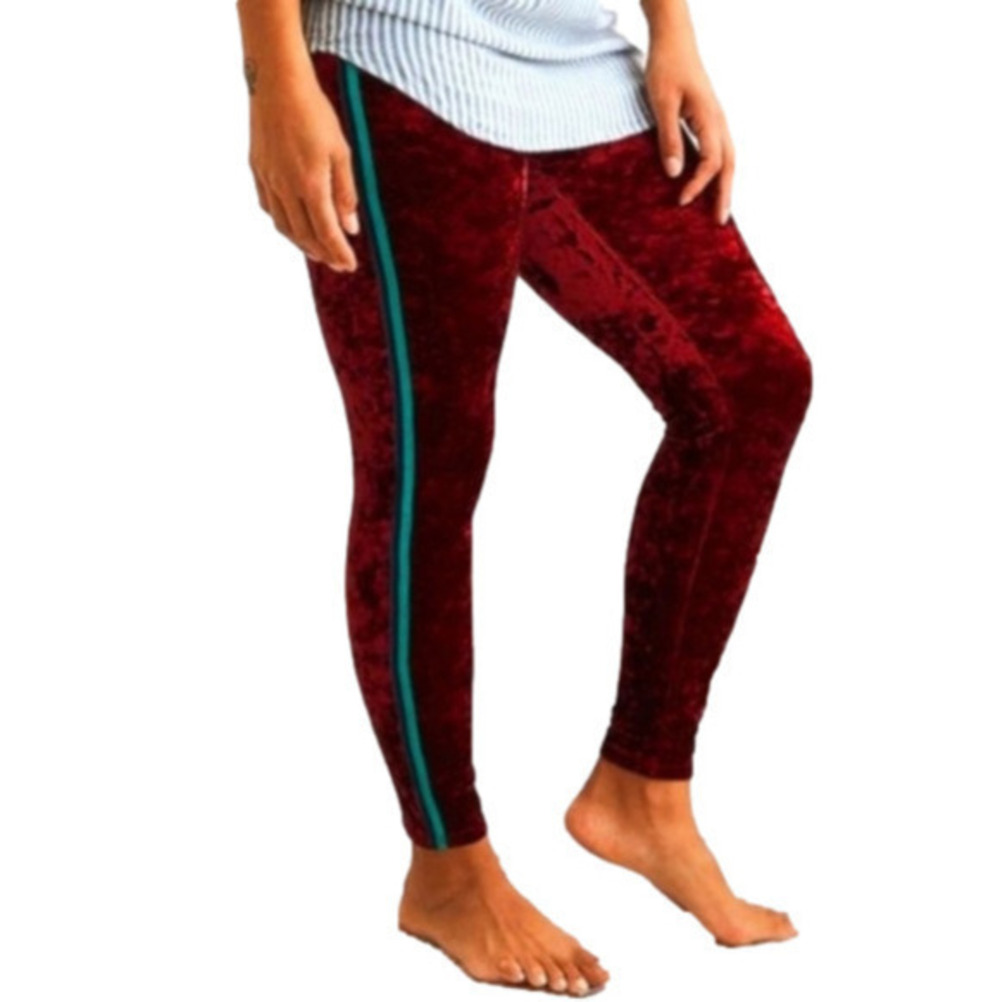 AERIE Chill Play Move Red Velour Feel Crushed Leggings Women's Small